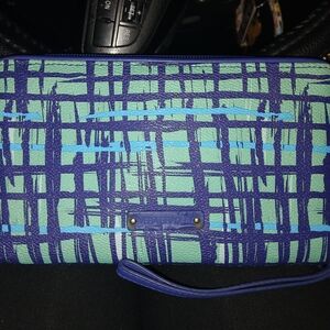 Vera Bradley Green and Blue Wallet with Distinctive Pattern